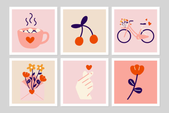 Download Set Valentine's Day Cute Greeting Cards - Greeting cards Collection