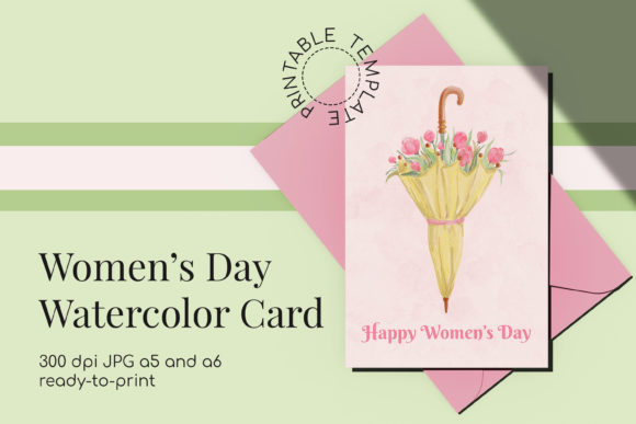 Download Women's Day Watercolor Printable Card - Premium Bundle