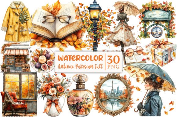 Download Antique Parisian Fall Clipart - Parisian Collection